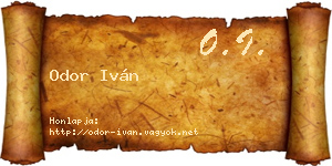 Odor Iván névjegykártya
