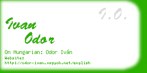 ivan odor business card